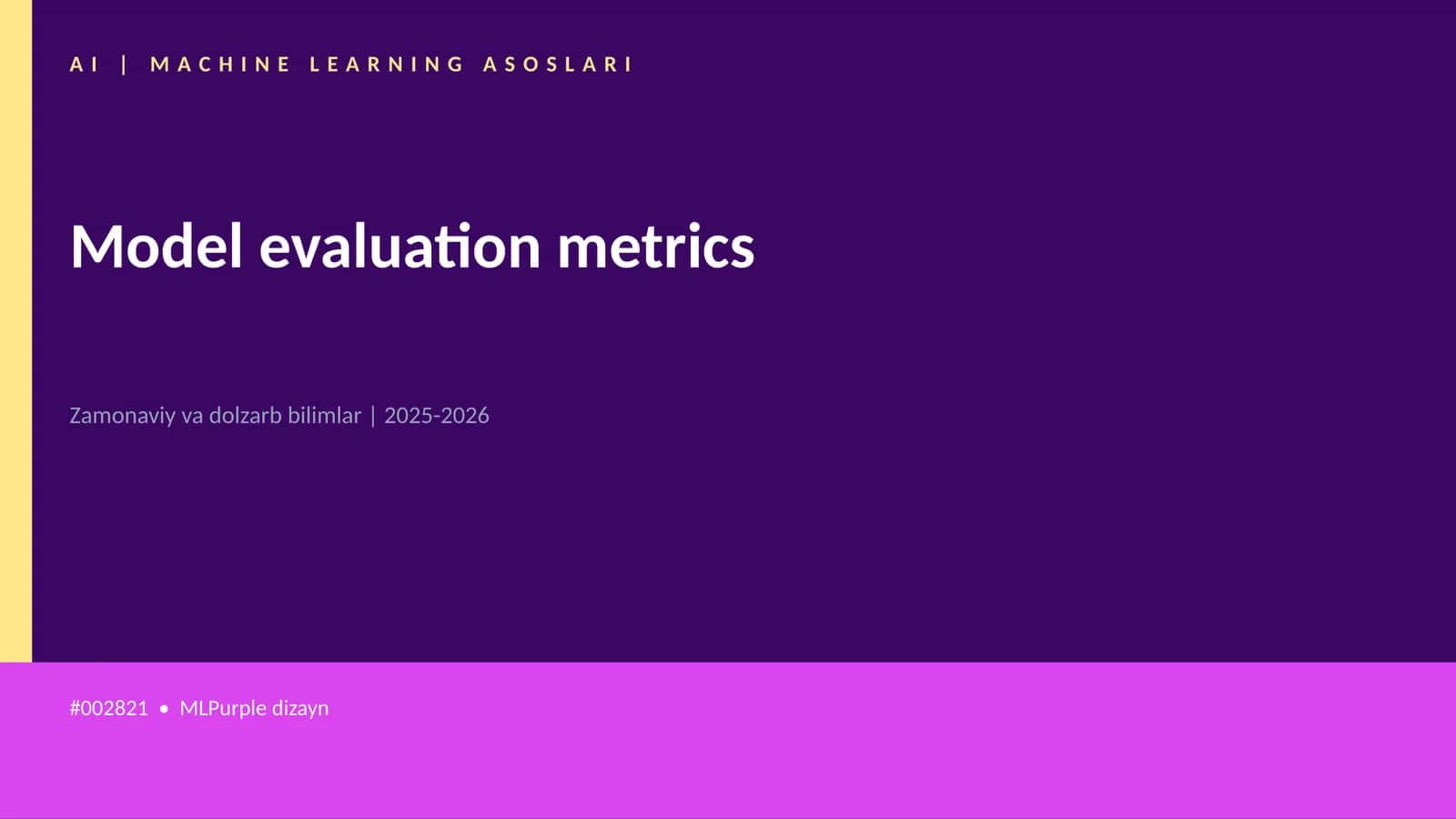 Model evaluation metrics 1
