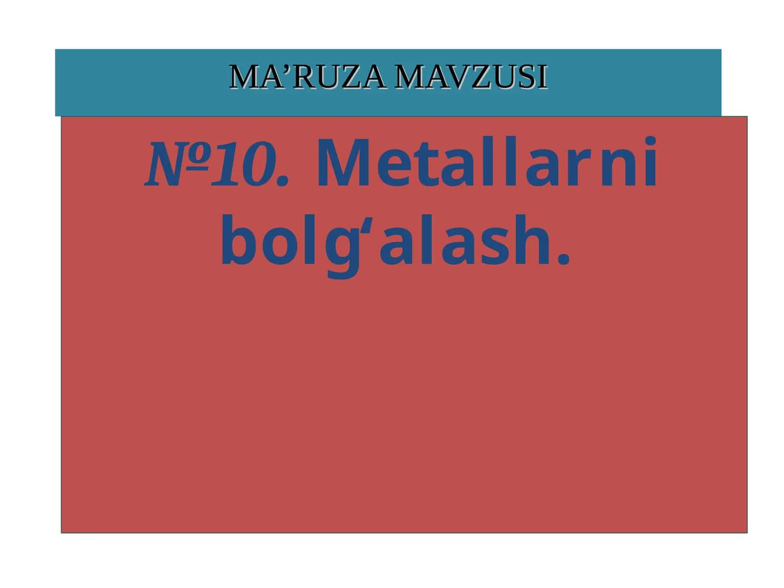 Metallarni bolg‘alash 1