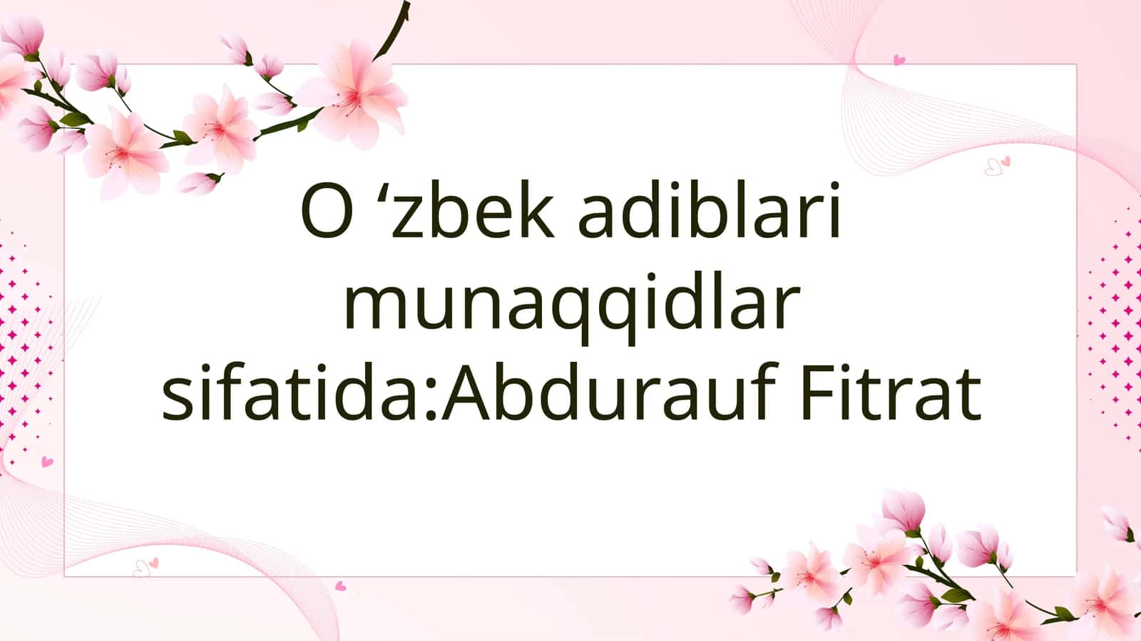 Fitratning tanqidiy qarashlari 1