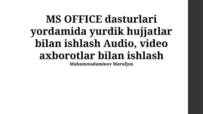 Microsoft Office dasturlarida yuridik hujjatlar bilan ishlash 1