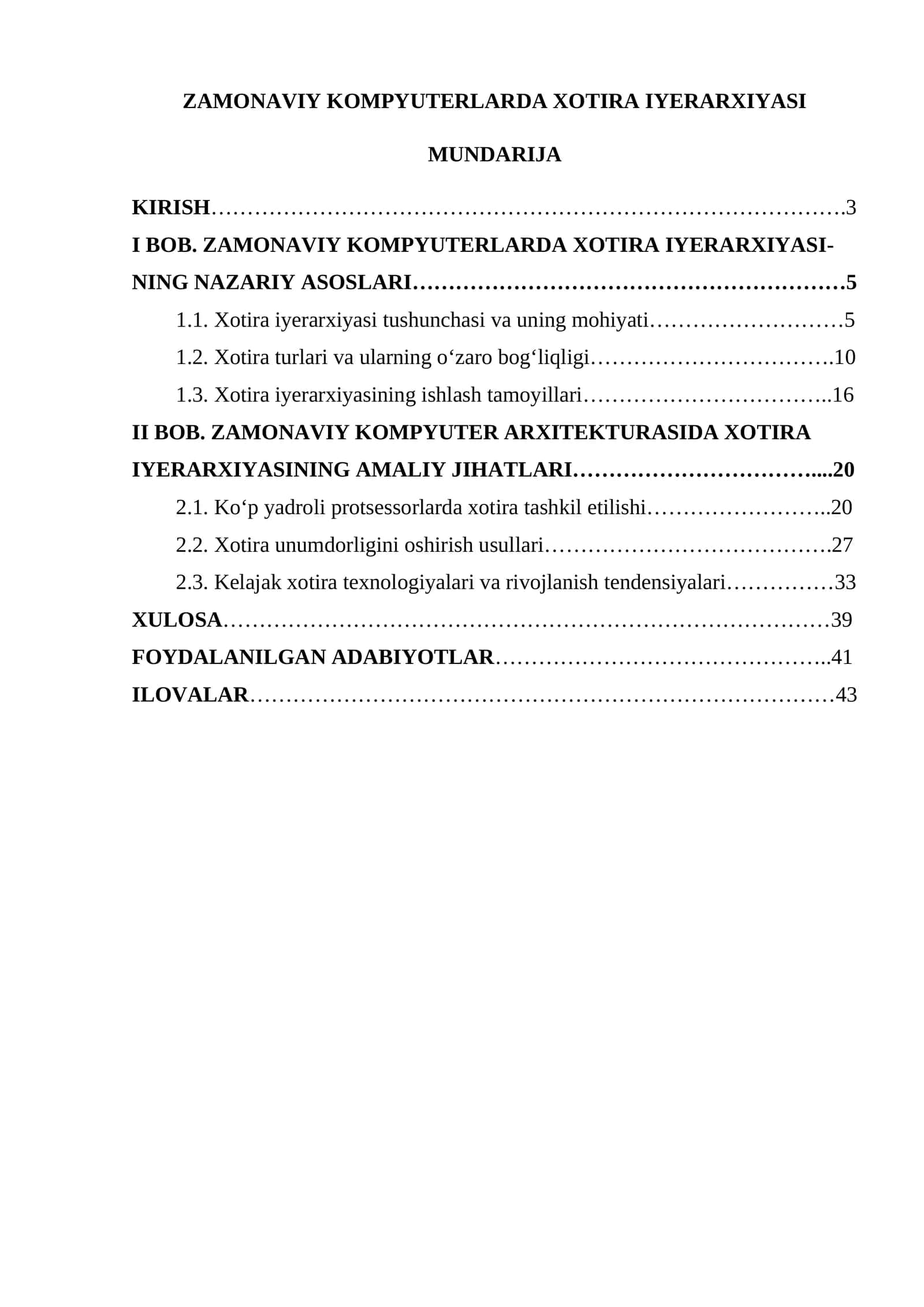 ZAMONAVIY KOMPYUTERLARDA XOTIRA IYERARXIYASI 1