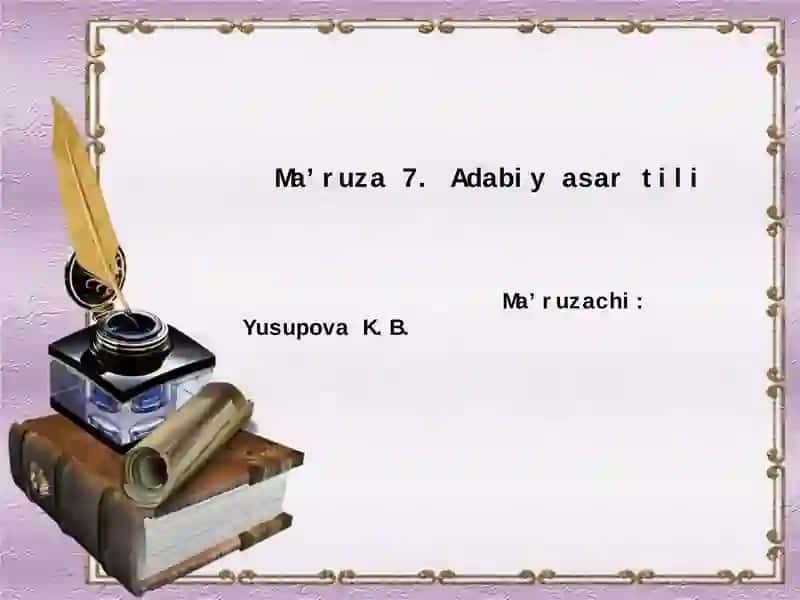 Adabiy asar tili