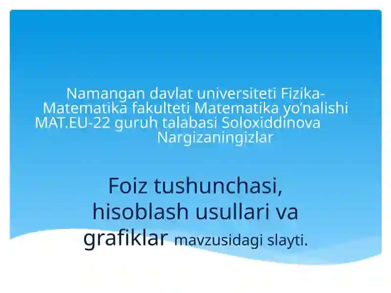 Foiz tushunchasi