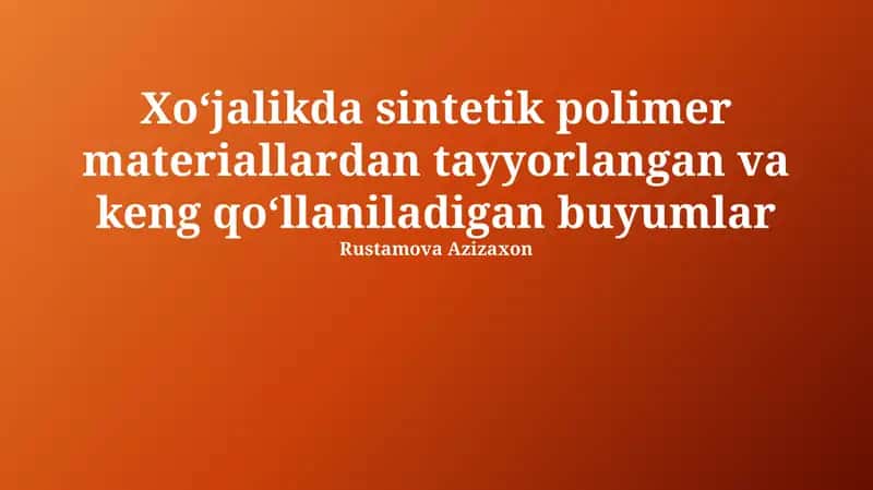 Sintetik Polimer Materiallar 1