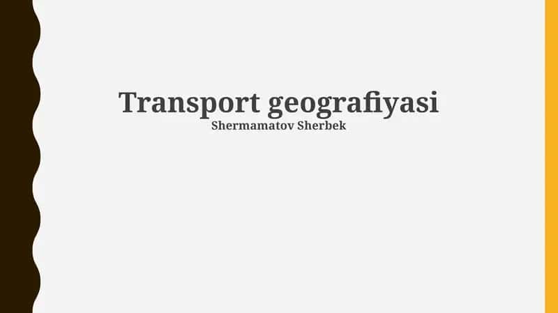 Transport geografiyasi 1
