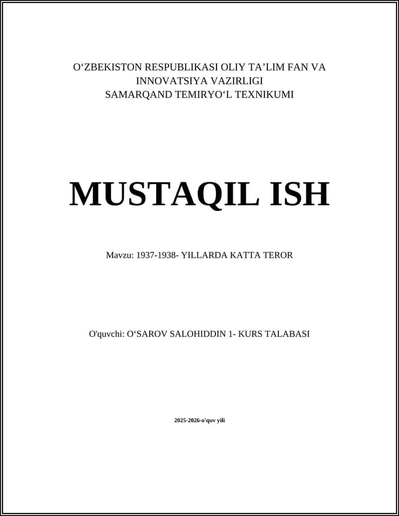 1937-1938 Yillarda Katta Teror 1