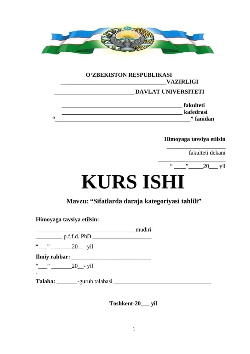 Sifatlarda daraja kategoriyasi tahlili 1
