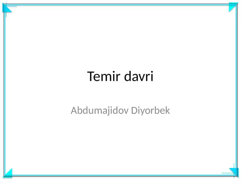 Temir davri 1