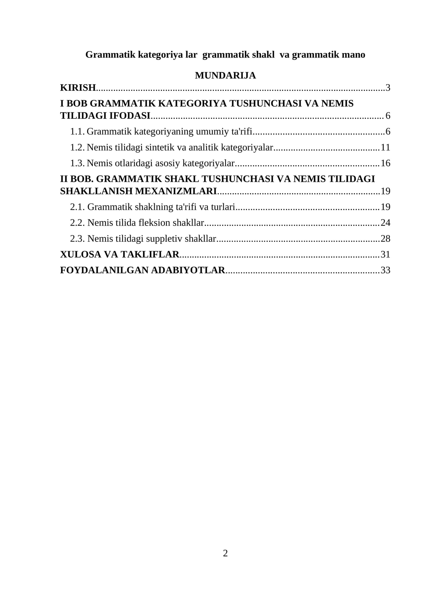 Grammatik kategoriya, grammatik shakl va grammatik ma'no 1