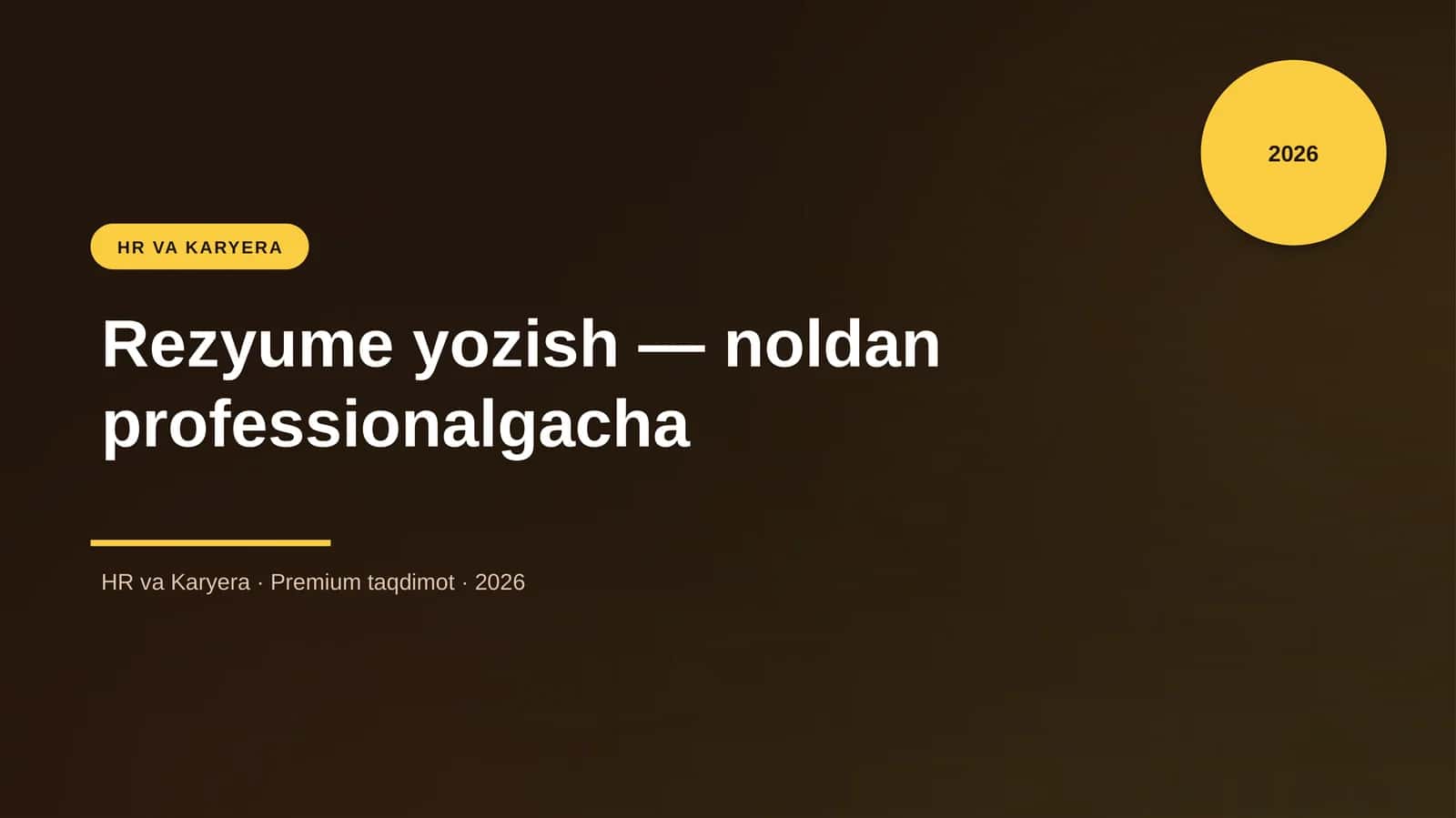 Rezyume yozish — noldan professionalgacha 1