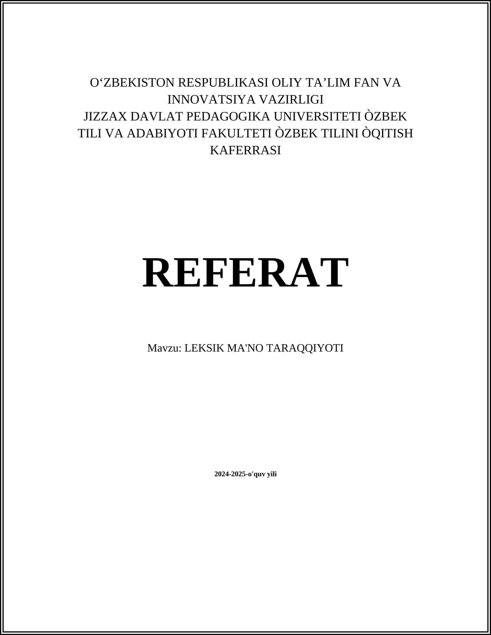 LEKSIK MA'NO TARAQQIYOTI 1