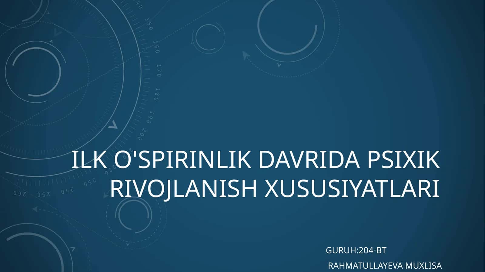 ilk o'spirinlik davrida psixik rivojlanish xususiyatlari 1