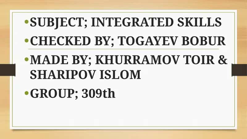 INTEGRATED SKILLS 1