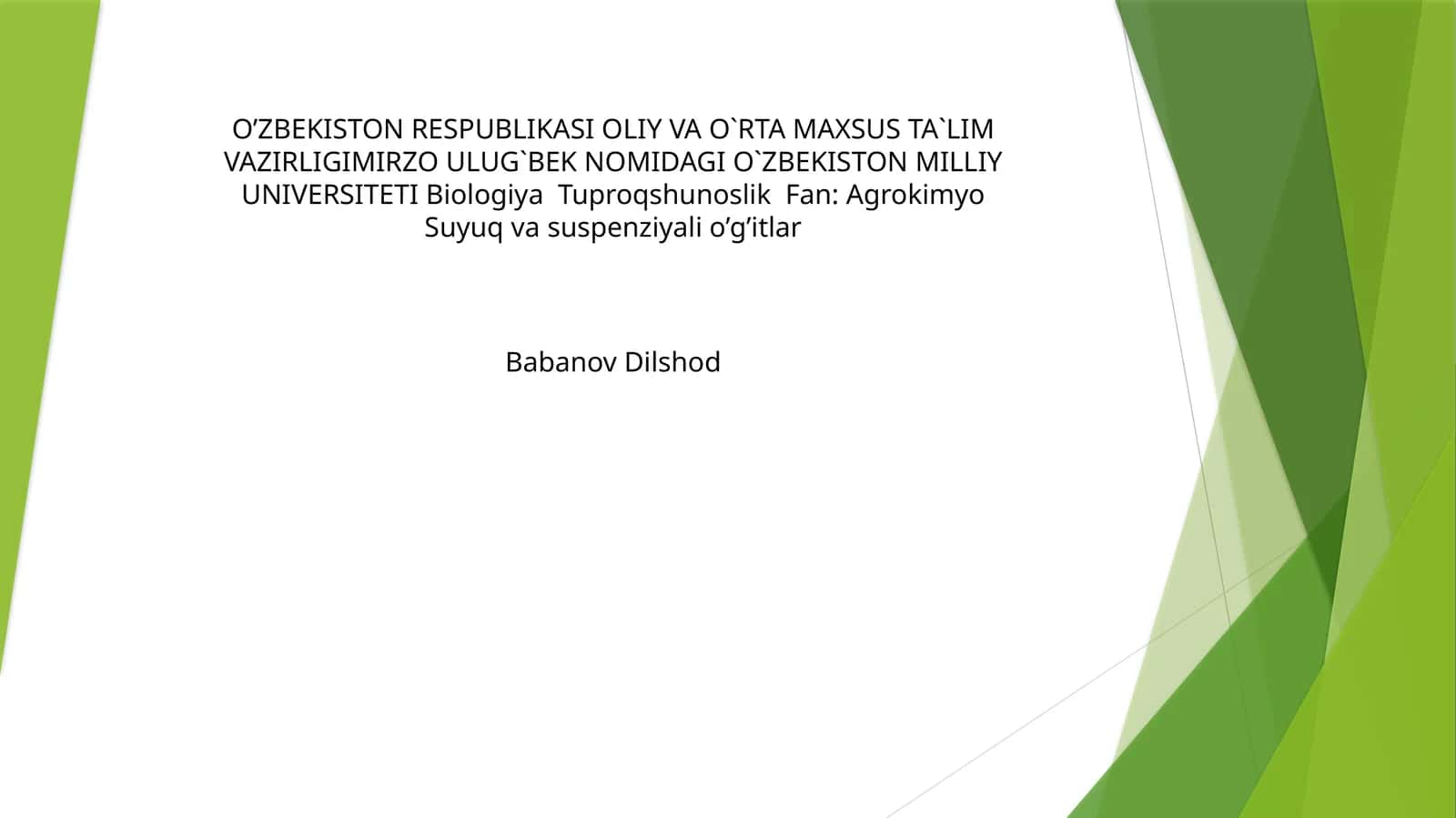 Suyuq va suspenziyali o’g’itlar 1