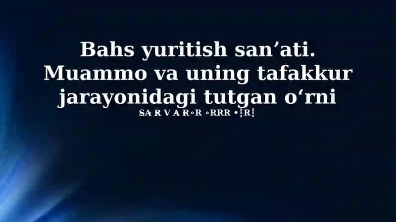 Bahs yuritish sanʼati