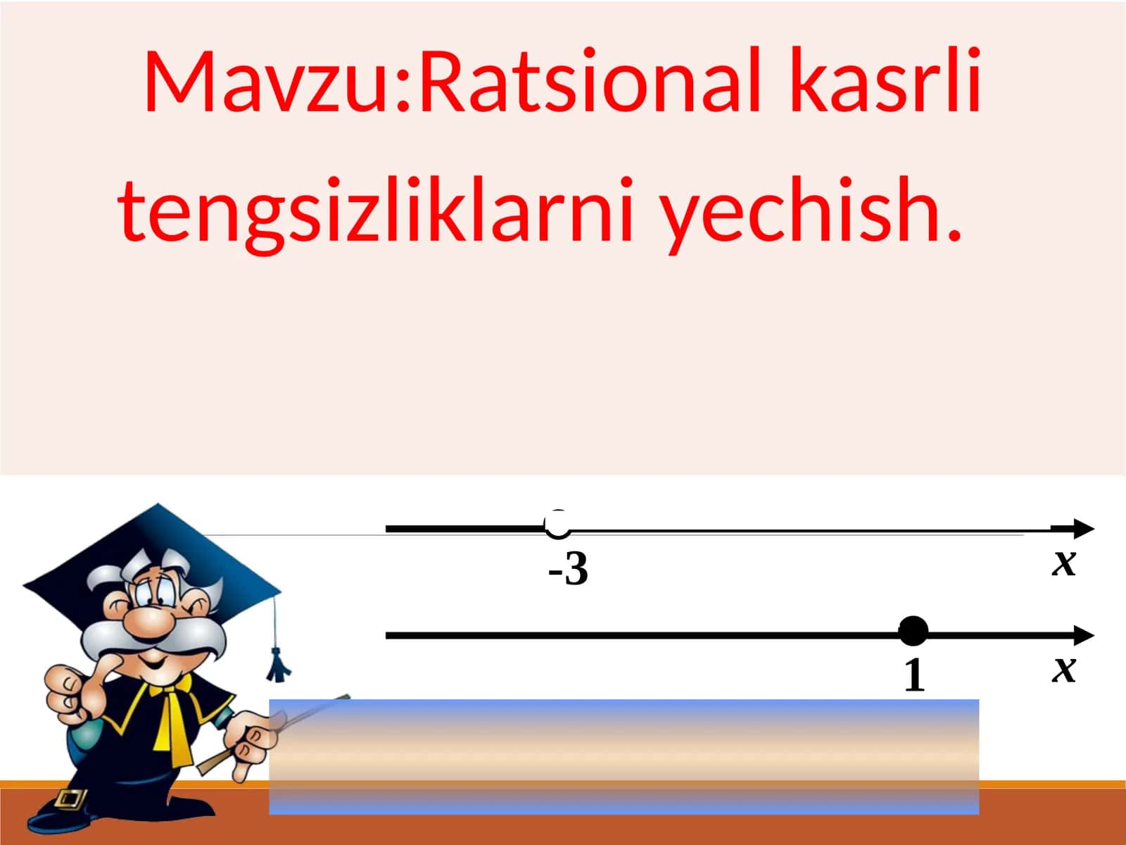 Ratsional kasrli tengsizliklarni yechish 1