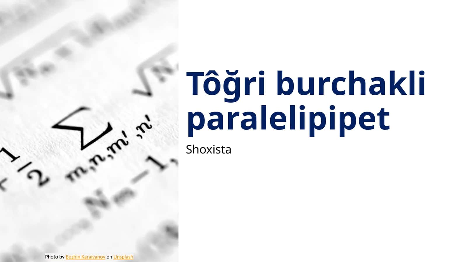 Tôğri burchakli paralelipipet 1
