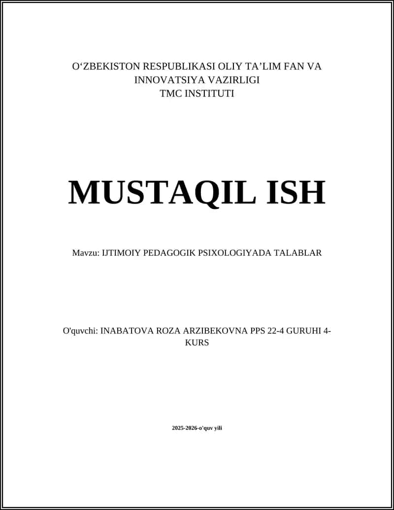 Talabalar va ijtimoiy-psixologik moslashuv 1