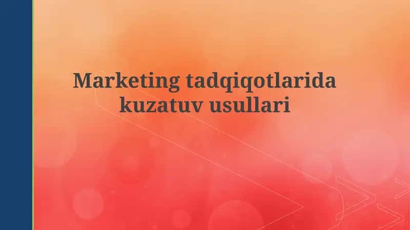 Kuzatuv usullari 1