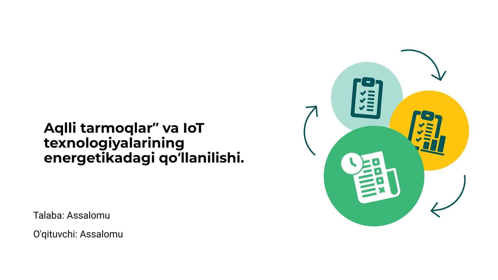 Aqlli tarmoqlar va IoT texnologiyalari 1