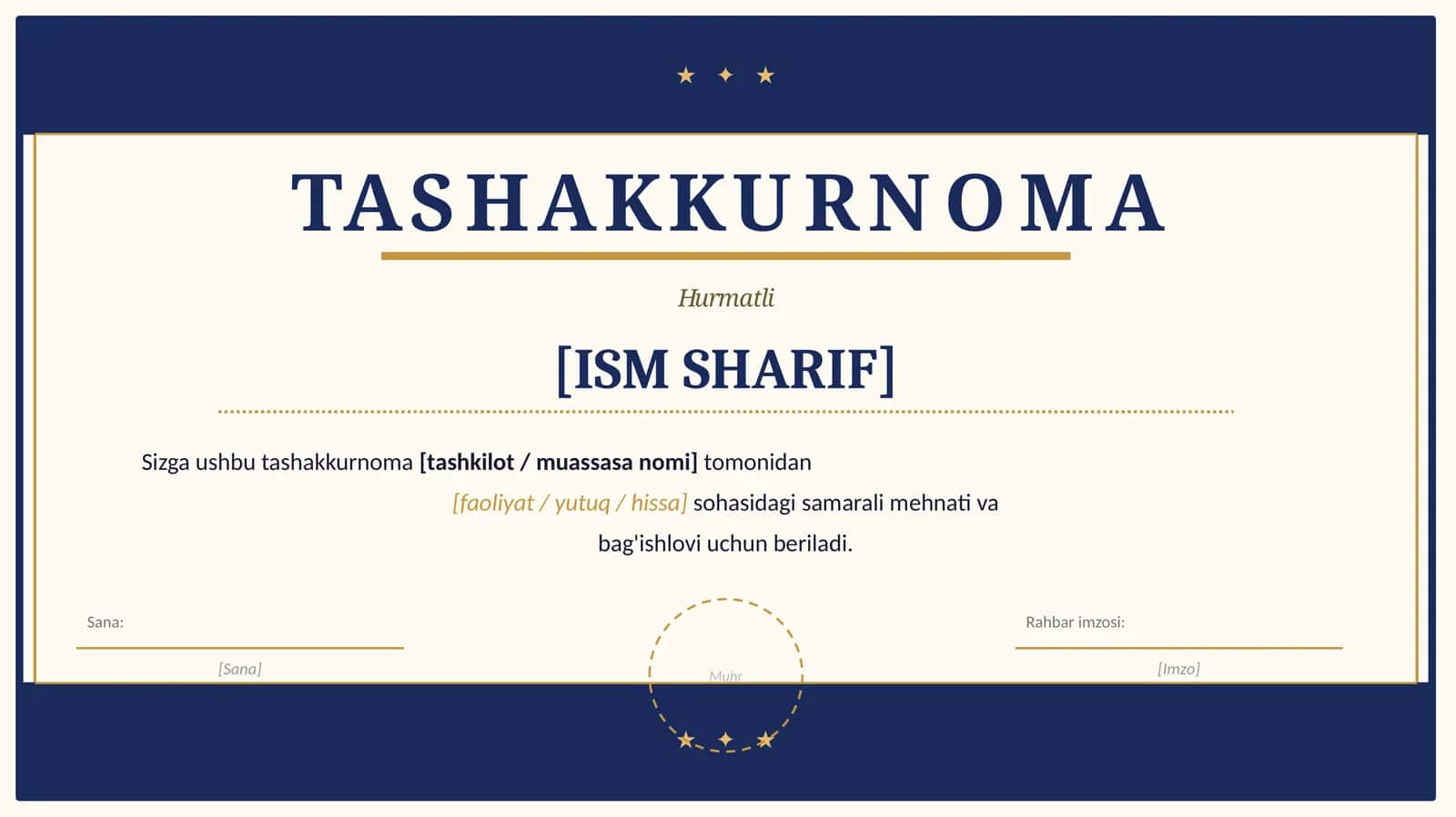 TASHAKKURNOMA 1