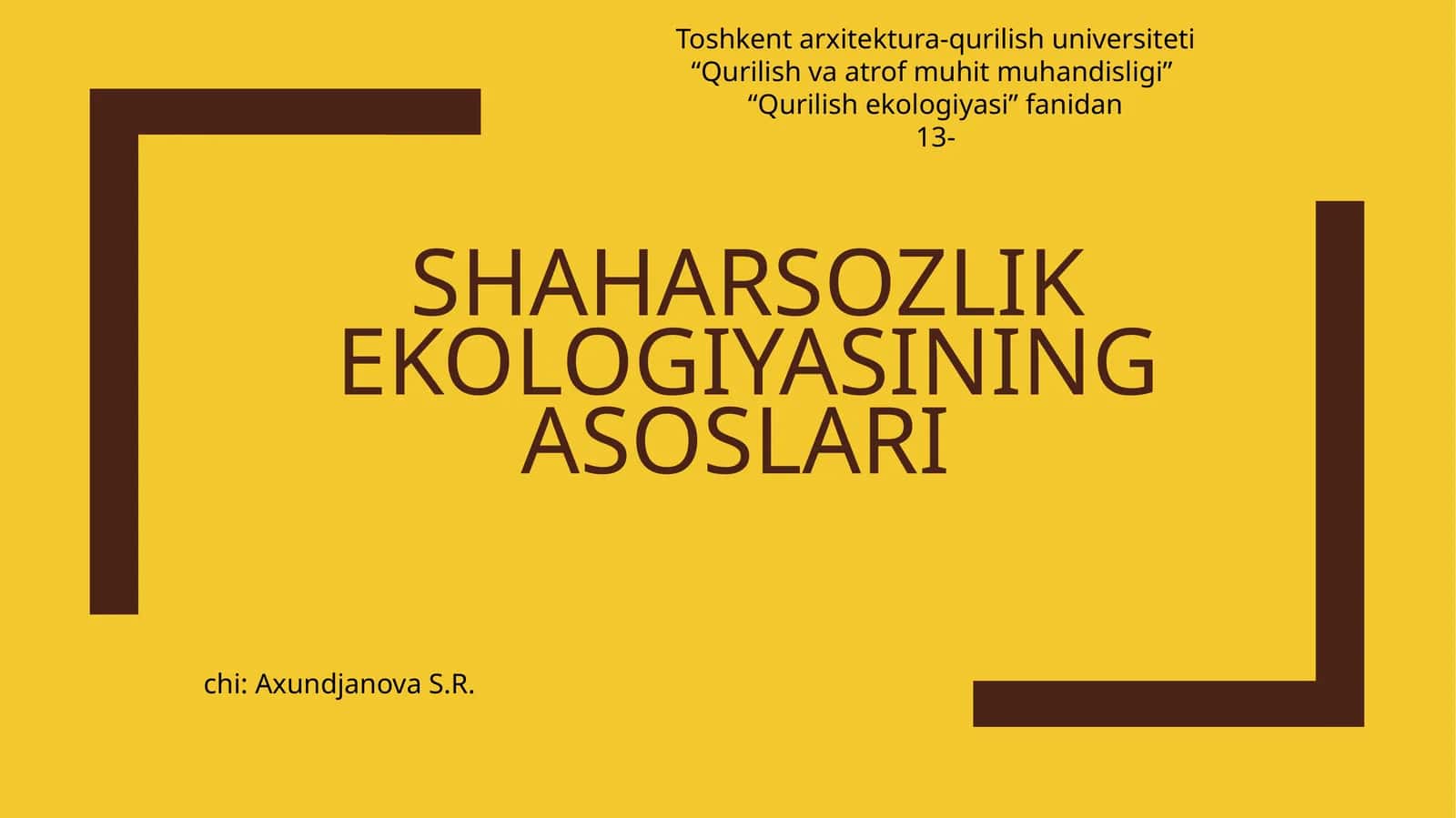 Qurilish ekologiyasi 1