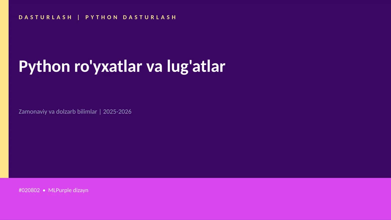 DASTURLASH | PYTHON DASTURLASH 1