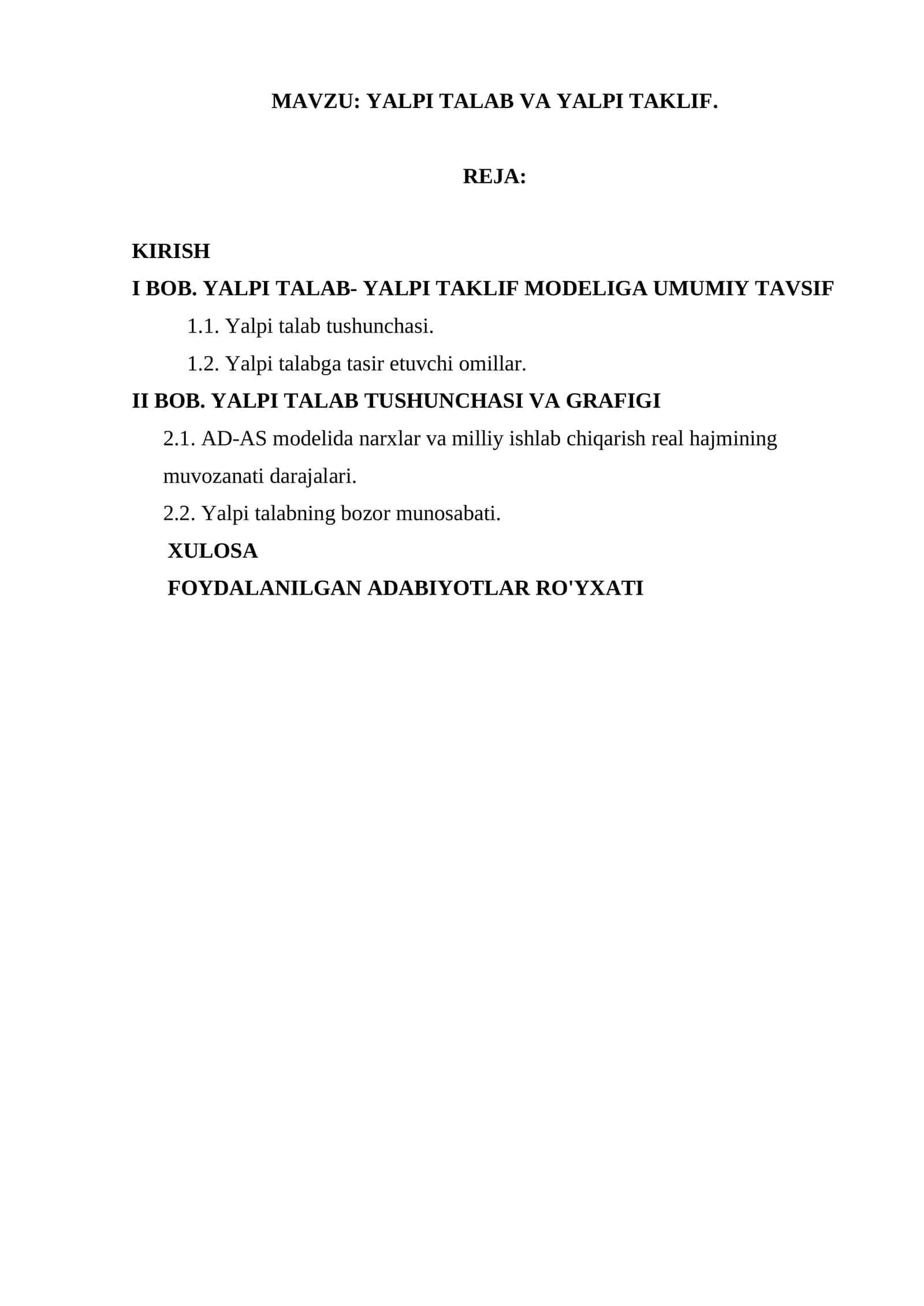 YALPI TALAB VA YALPI TAKLIF 1