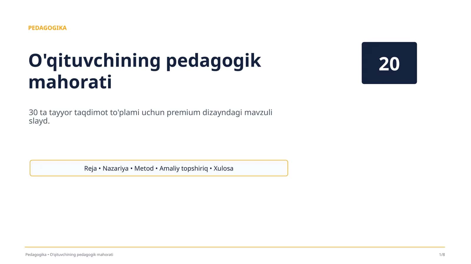 O'qituvchining pedagogik mahorati 1