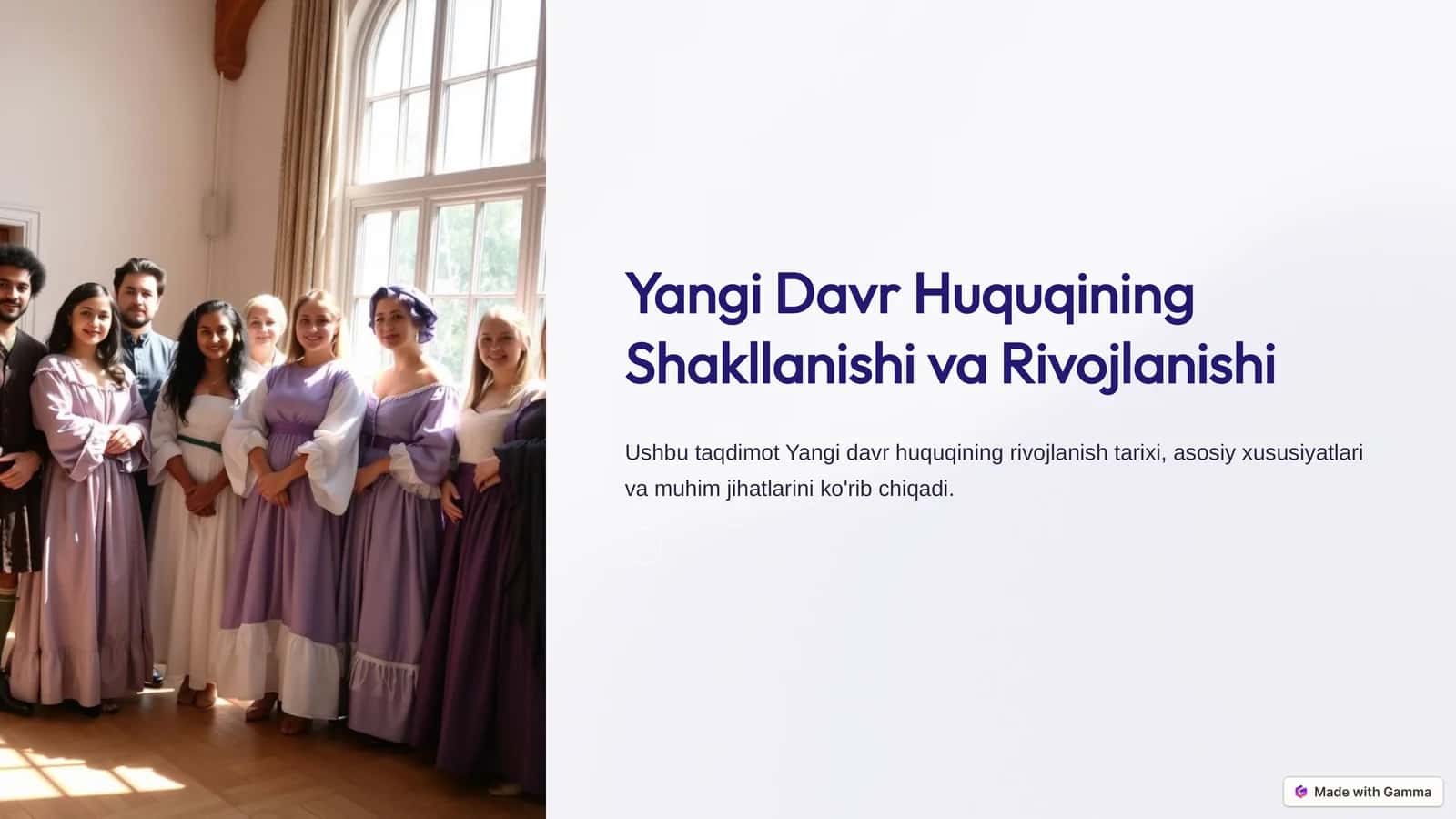 Yangi Davr Huquqining Shakllanishi va Rivojlanishi 1