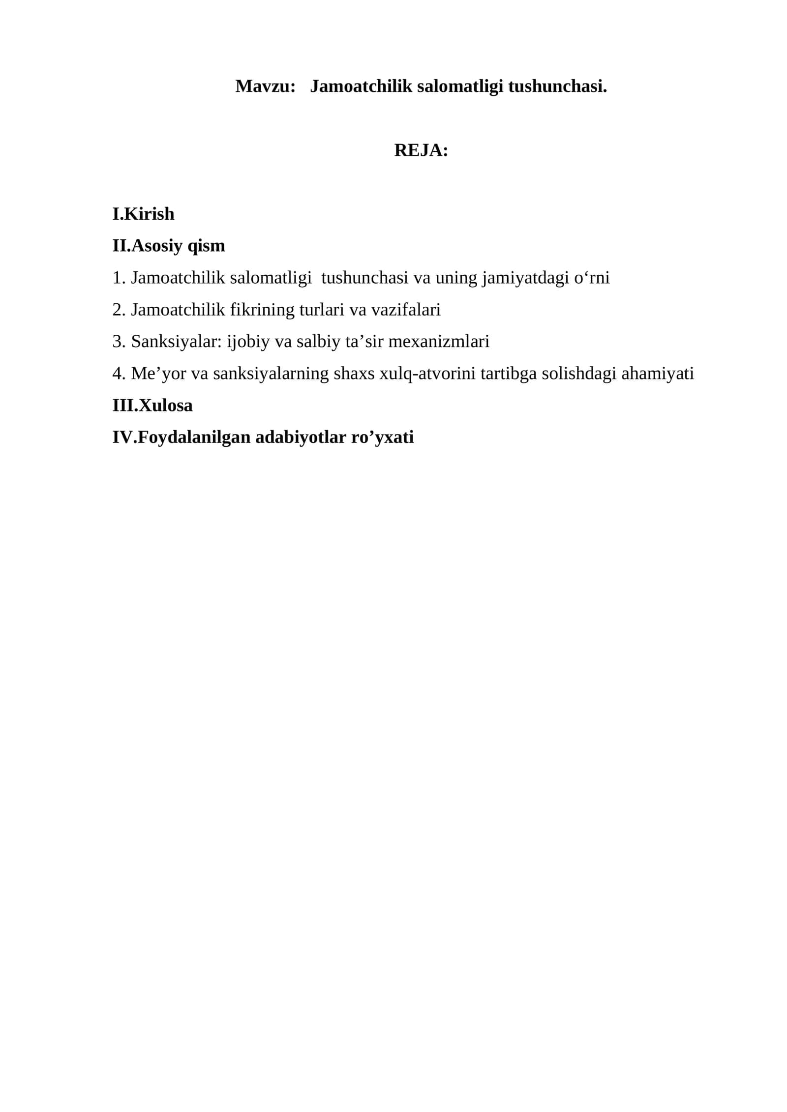 Jamoatchilik salomatligi tushunchasi 1