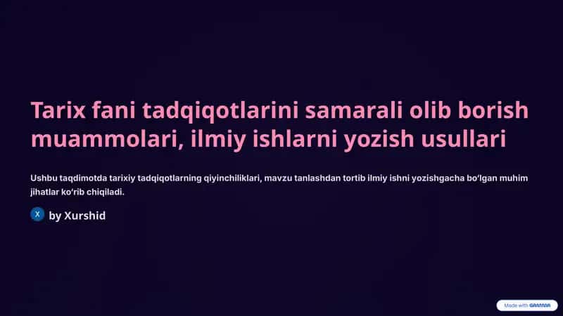 Tarix fani nazariy asoslari 1