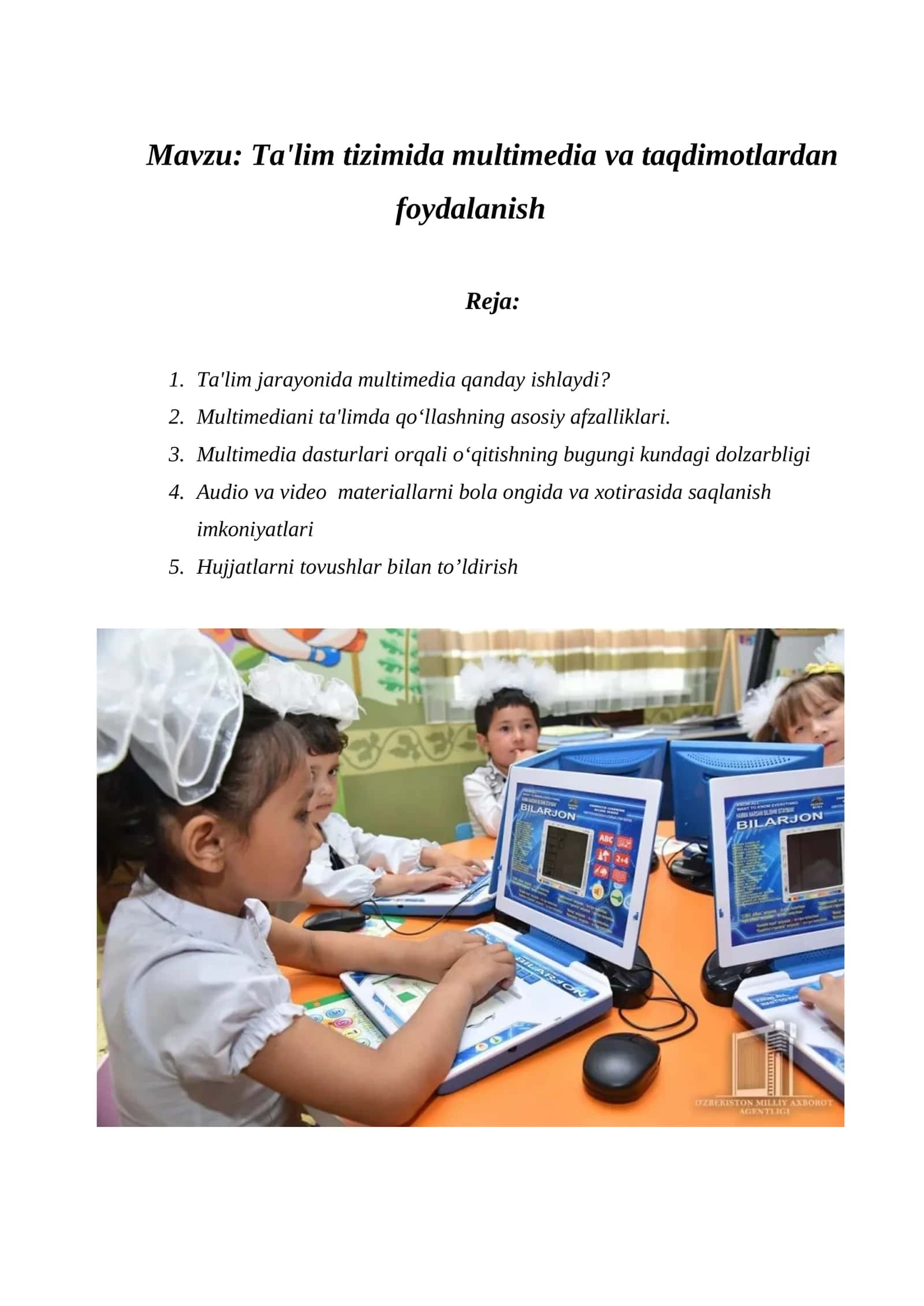 Ta'lim tizimida multimedia va taqdimotlardan foydalanish 1