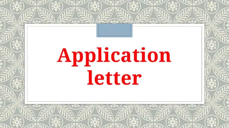 Application letter 1
