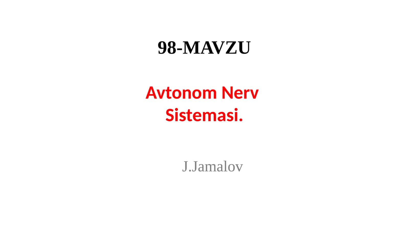 Avtonom Nerv Sistemasi 1
