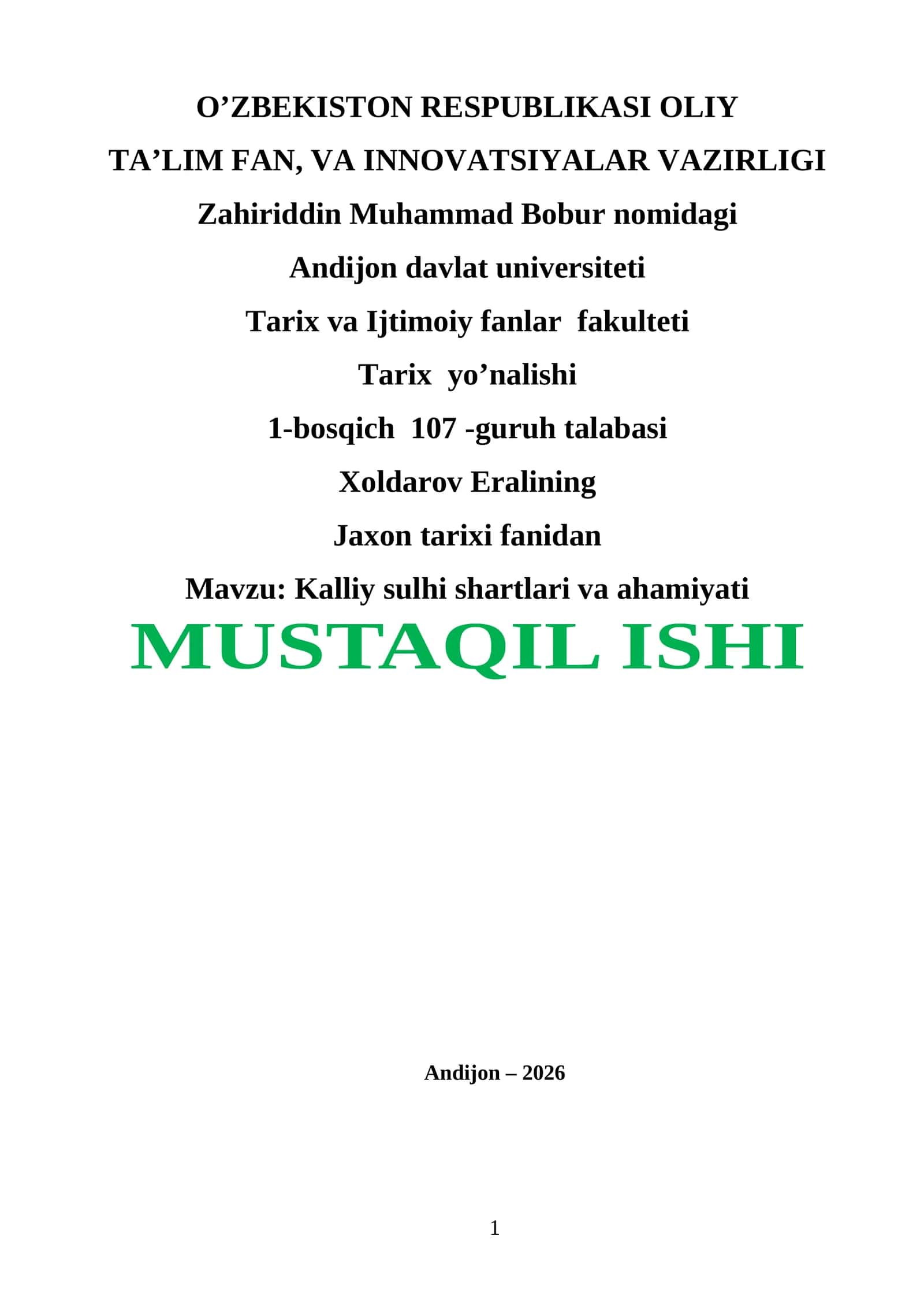 Kalliy sulhi shartlari va ahamiyati 1