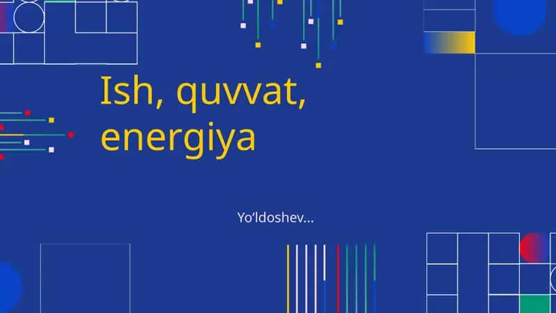 Ish va energiya 1