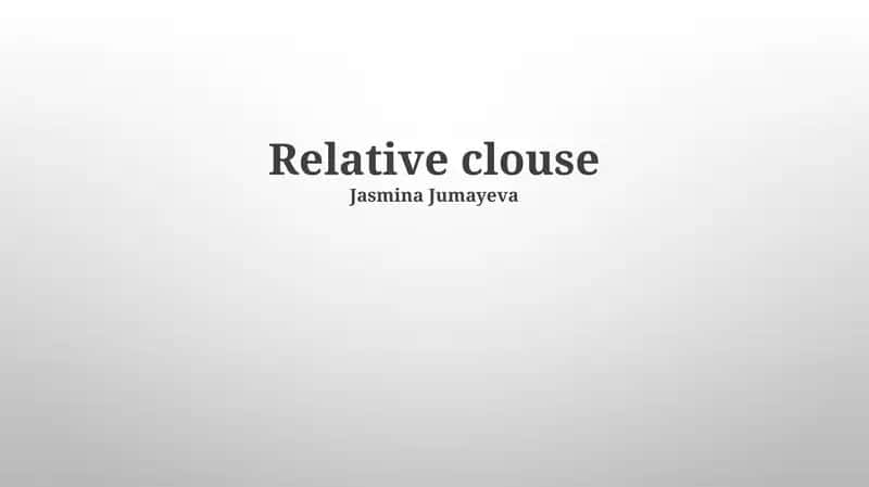 Relative Clauses 1