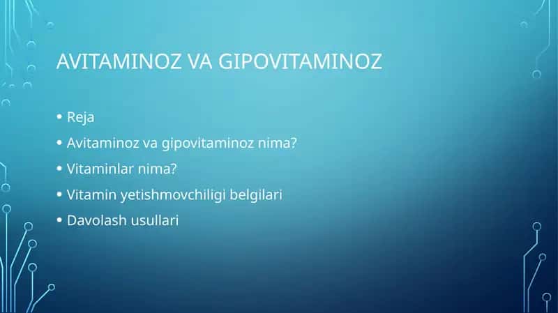 Avitaminoz va gipovitaminoz 1