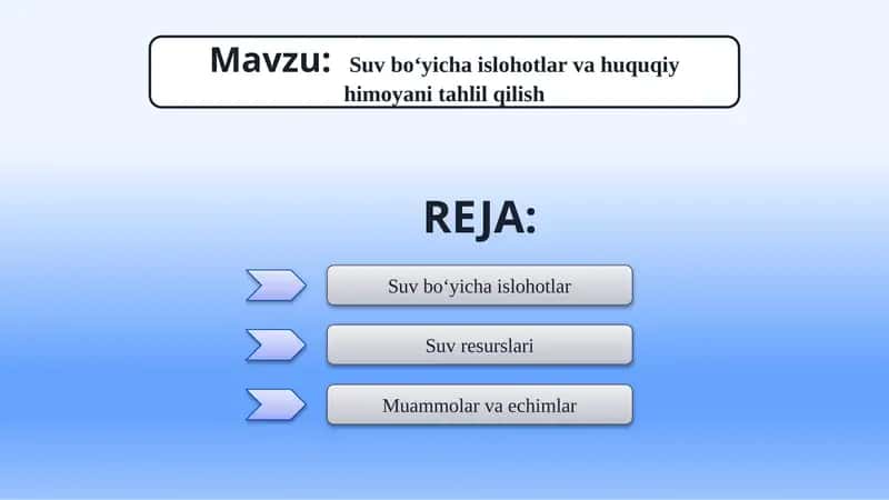 Suvbo‘yichaislohotlar va huquqiy himoya 1