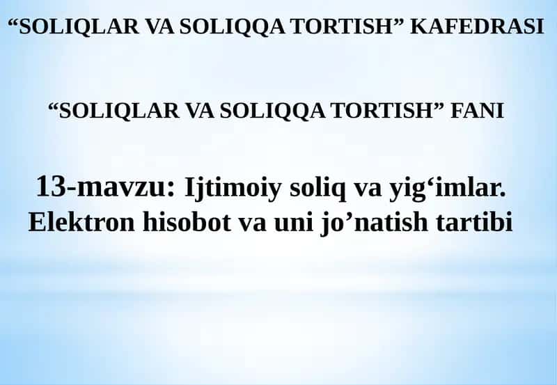 Ijtimoiy soliq va mahalliy yig’imlar 1