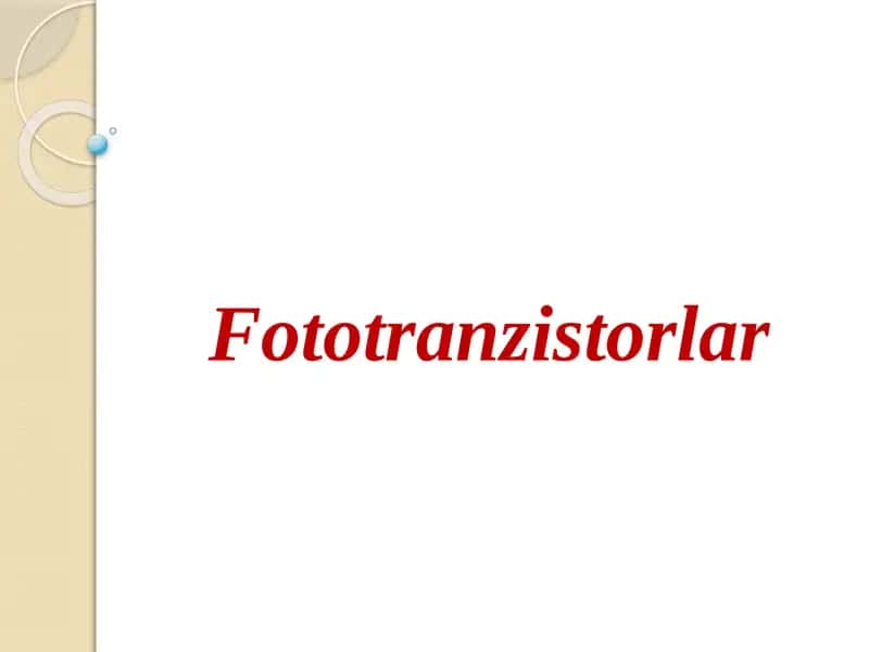 Fototranzistorlar 1
