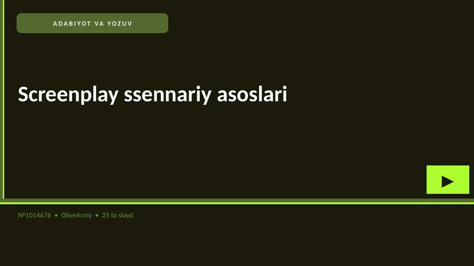 Screenplay ssennariy asoslari 1