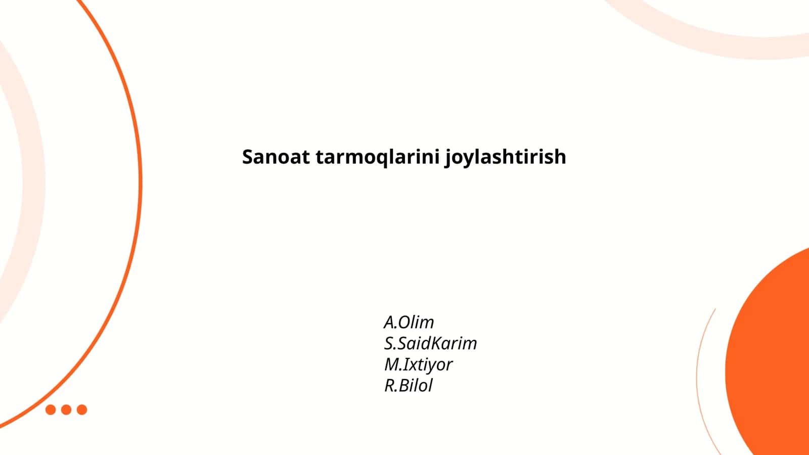Sanoat tarmoqlarini joylashtirishning omillari 1