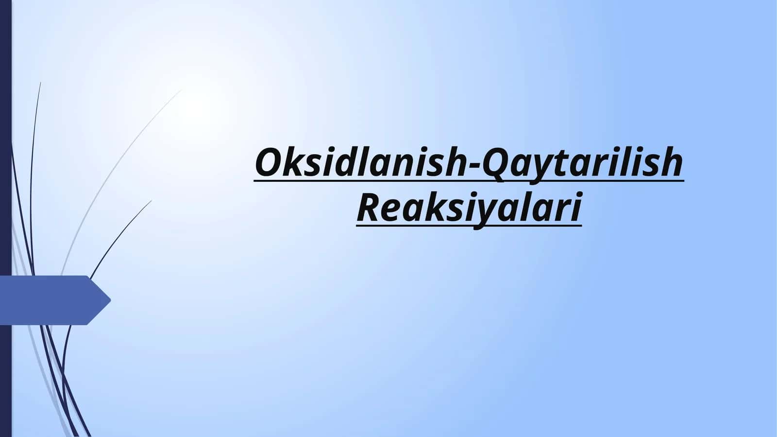 Oksidlanish Qaytarilish Reaksiyalari 1