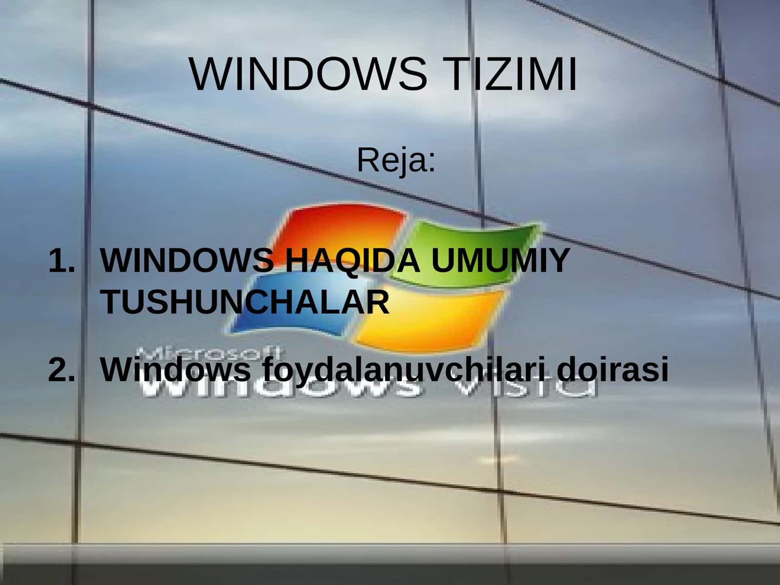 WINDOWS TIZIMI 1