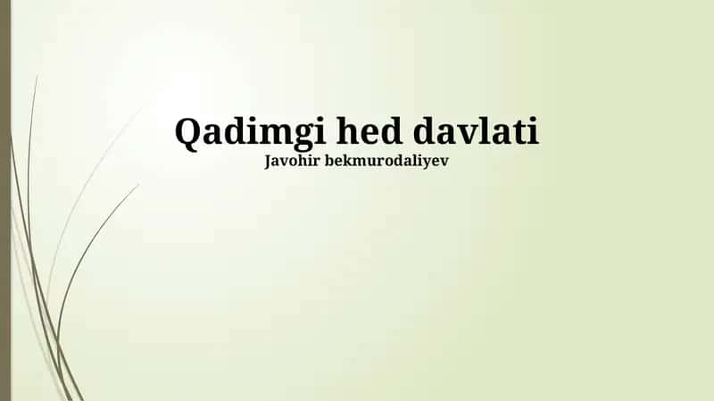 Qadimgi hed davlati 1