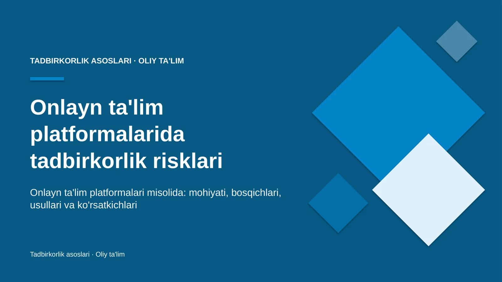 onlayn ta'lim platformalarida tadbirkorlik risklari 8595 1