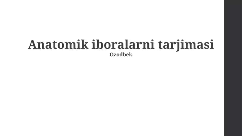 Anatomik iboralarni tarjimasi 1