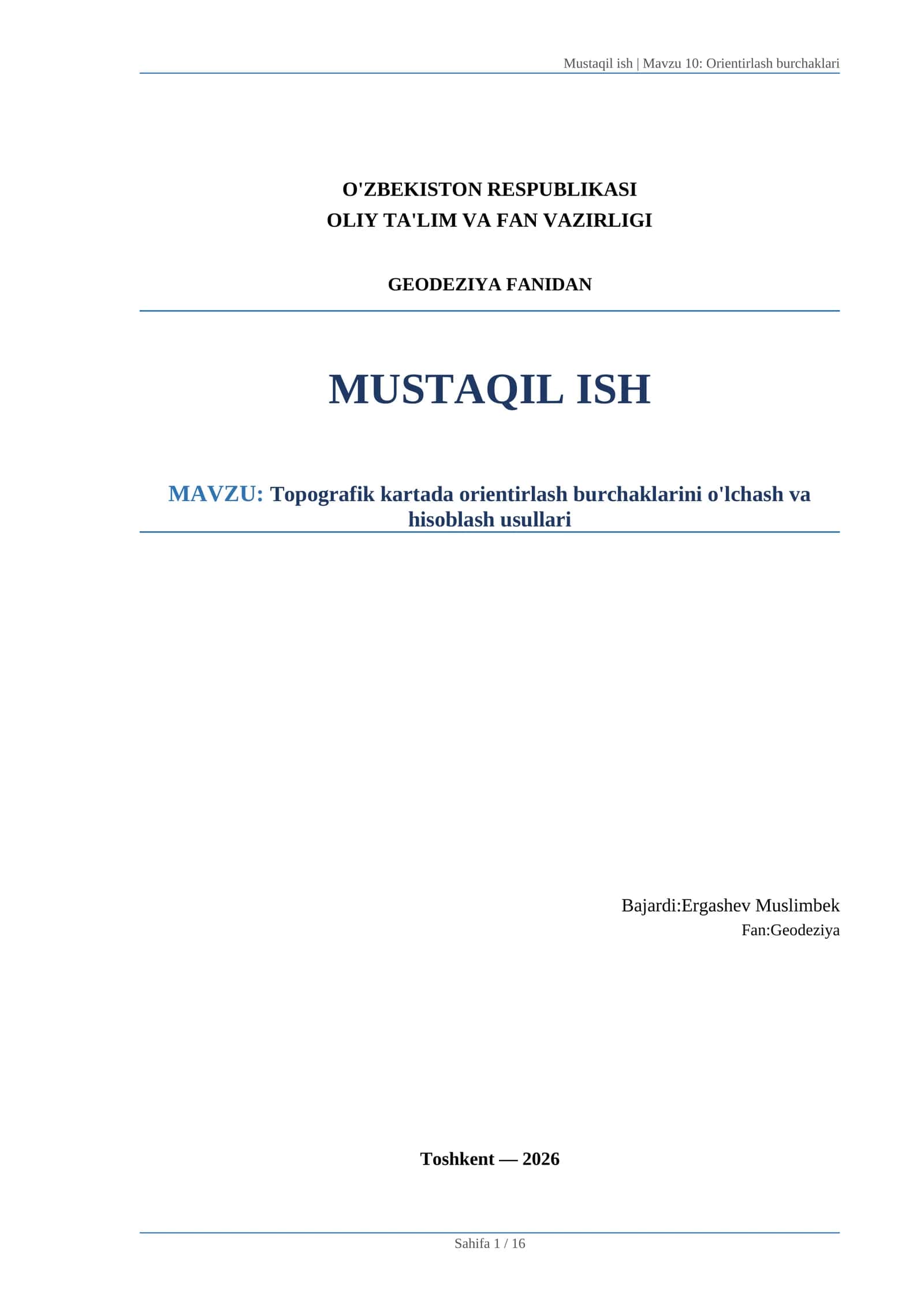 Orientirlash burchaklari 1